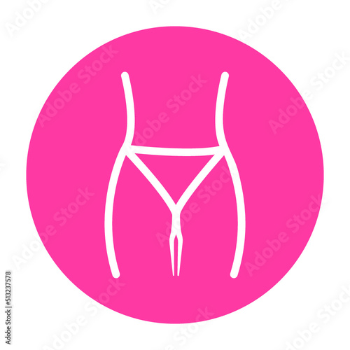 Female Buttocks line icon. Butt or ass silhouette. Vector
