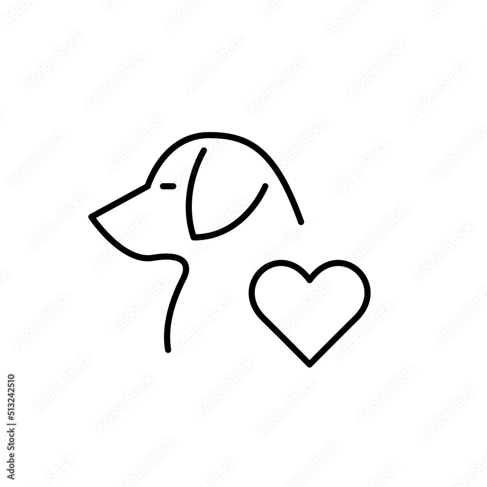 Dog lover icon. Pixel perfect, editable stroke line icon Dog lover icon. Pixel perfect, editable stroke line icon