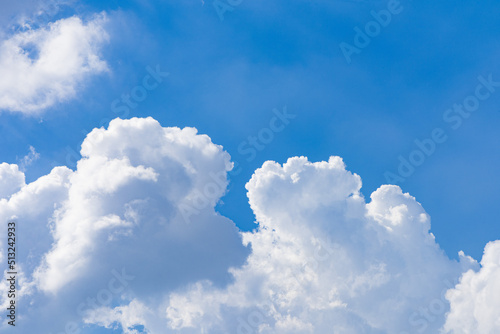 Fototapeta Naklejka Na Ścianę i Meble -  White and fluffy clouds on a blue sky