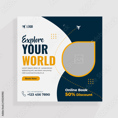 Holiday Tour Travel Agency Promotion Instagram Post, Explore The World Travel Instagram Post