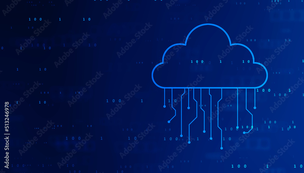 2d illustration of Cloud computing, Digital Cloud computing Concept background. Cyber technology, internet data storage, database and data server concept 2d illustration of Cloud computing, Digital Cloud computing Concept background. Cyber technology, internet data storage, database and data server concept