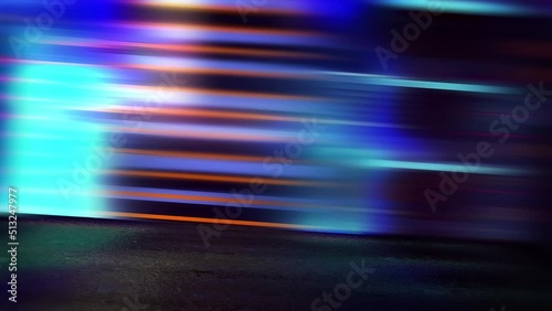 Night road in neon city. Loop