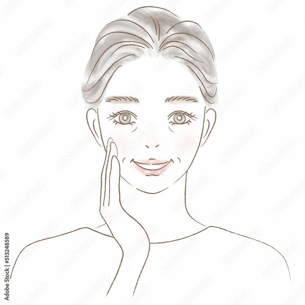 グレーヘアの女性イラスト