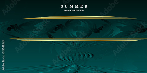 Abstract dark green and gold background