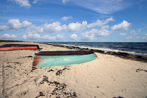 Boat at the beach in denmark.