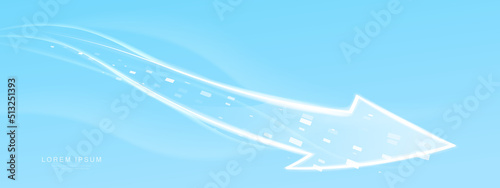 Business blue arrows grow up direction. Success concept. Abstract financial background. Vector illustration