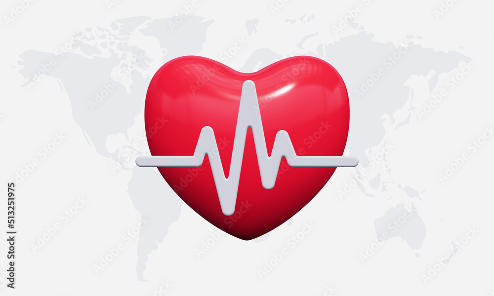 World Organ Donation Day. Banner with 3d red heart. World Organ Donation Day. Banner with 3d red heart.