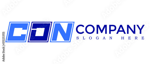 CDN three Letter Rounded rectangle boxes shape element symbol digital initial technology Media logo design, Vector Template