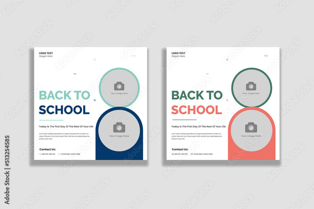 Back to school social media posts and web banner