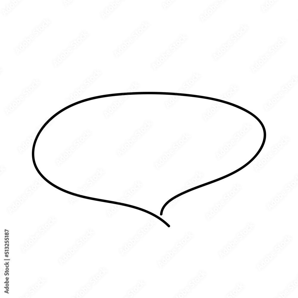 Simple handwritten speech bubble, black, no fill Simple handwritten speech bubble, black, no fill