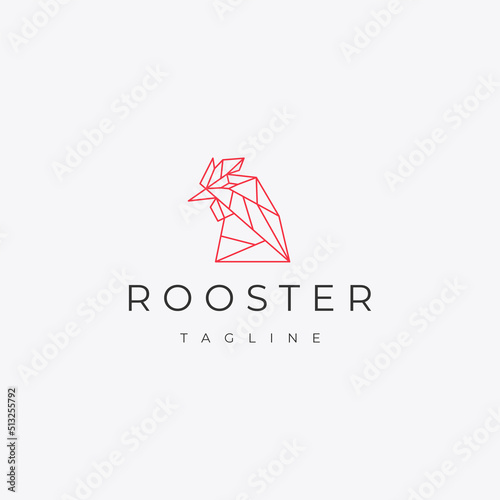 Rooster head logo icon design template