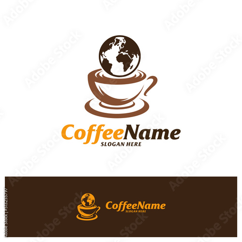 World Coffee Logo Design Template. Coffee logo concept vector. Creative Icon Symbol