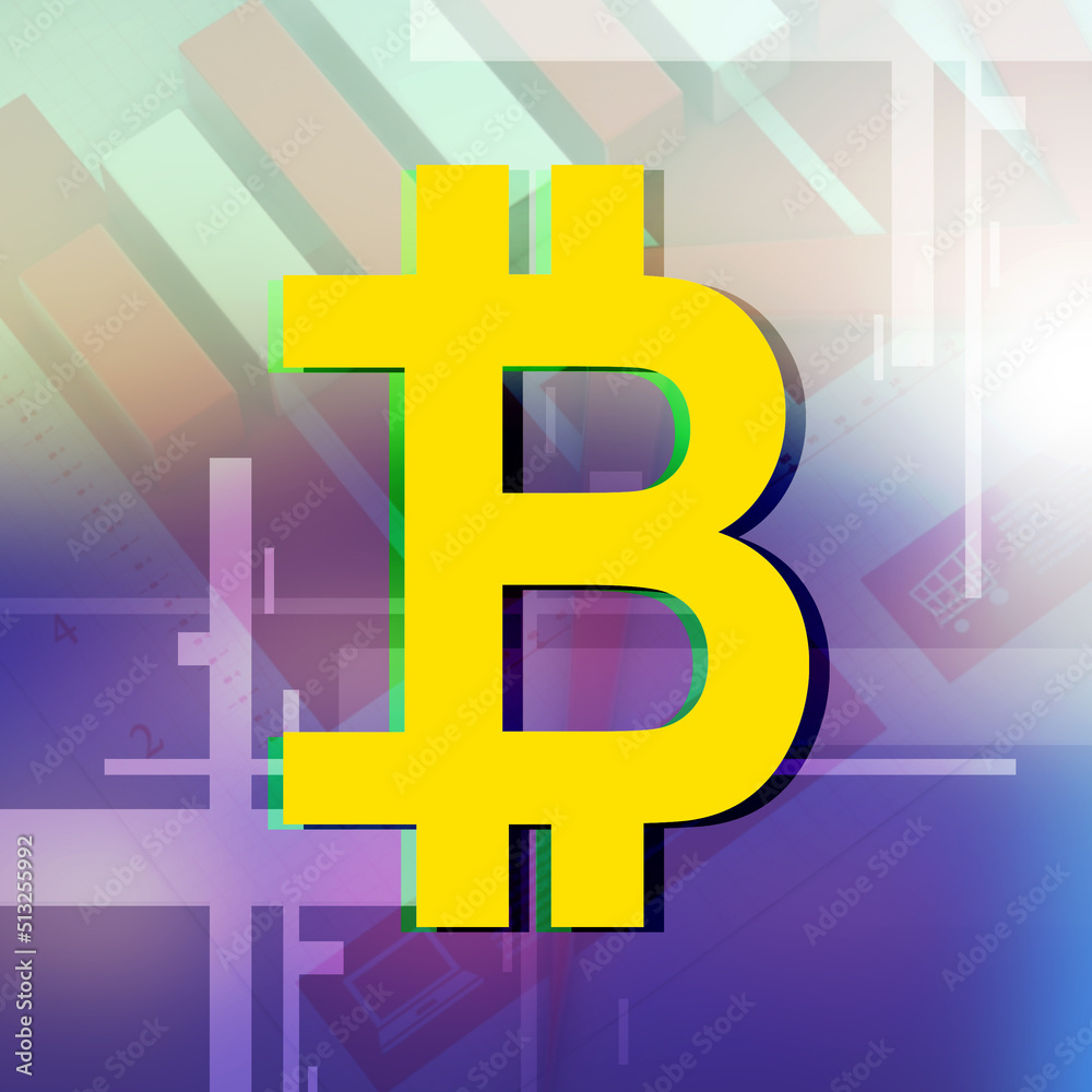 Obraz premium 2d rendering bitcoin sign currency 