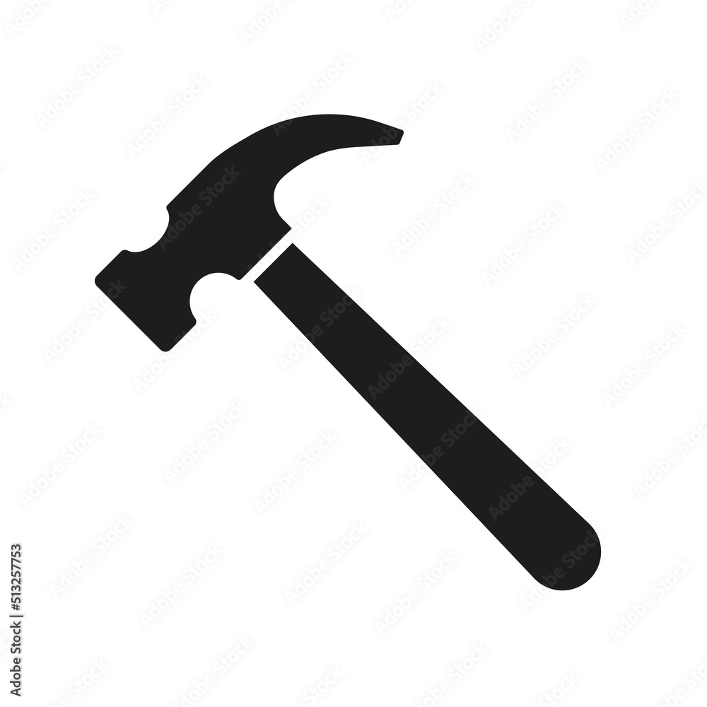 Hammer vector icon isolated on white background Hammer vector icon isolated on white background