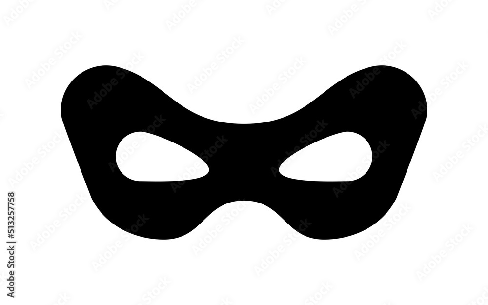 Vecteur Stock Mask angry superhero carnival or bandit vector icon. Black  masquerade costume eye mask silhouette hidden anonymous burgar face. Simple  design incognito theatre party masque clip art illustration. | Adobe Stock