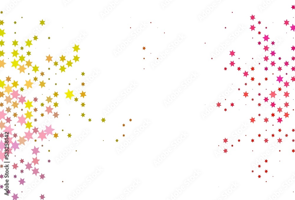 Light Red, Yellow vector template with sky stars.