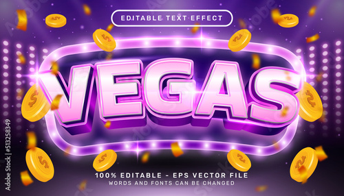 Editable text effect, vegas 3d style