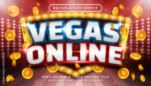 Editable text effect, vegas online casino 3d style