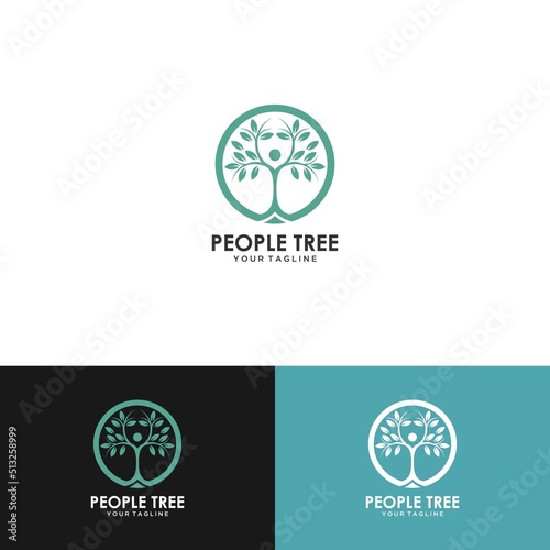 Green Tree Forest Vector Logo Template. This is a tree logo, it's good for symbolize of grow, human care, ecological, environment, protection, association, and others.
