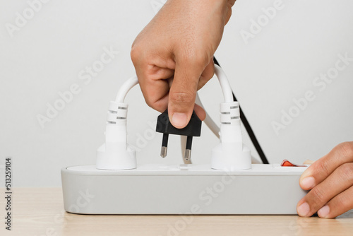 Electrical appliances plugs full of all plugs or plugs together. Because of the risk of causing a short circuit from high heat accumulated in the wires.