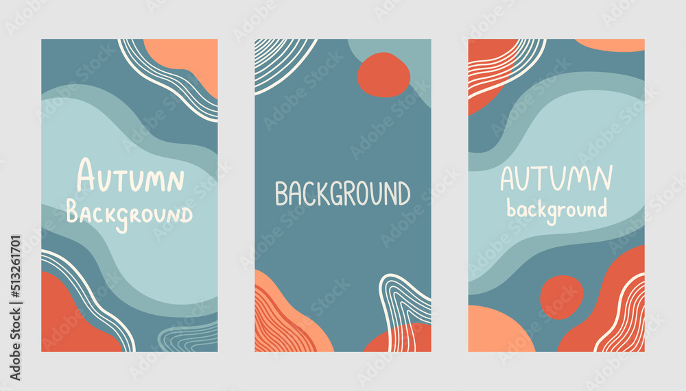 Autumn colors flat design vector background fall 