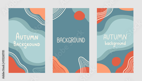 Autumn colors flat design vector background fall 