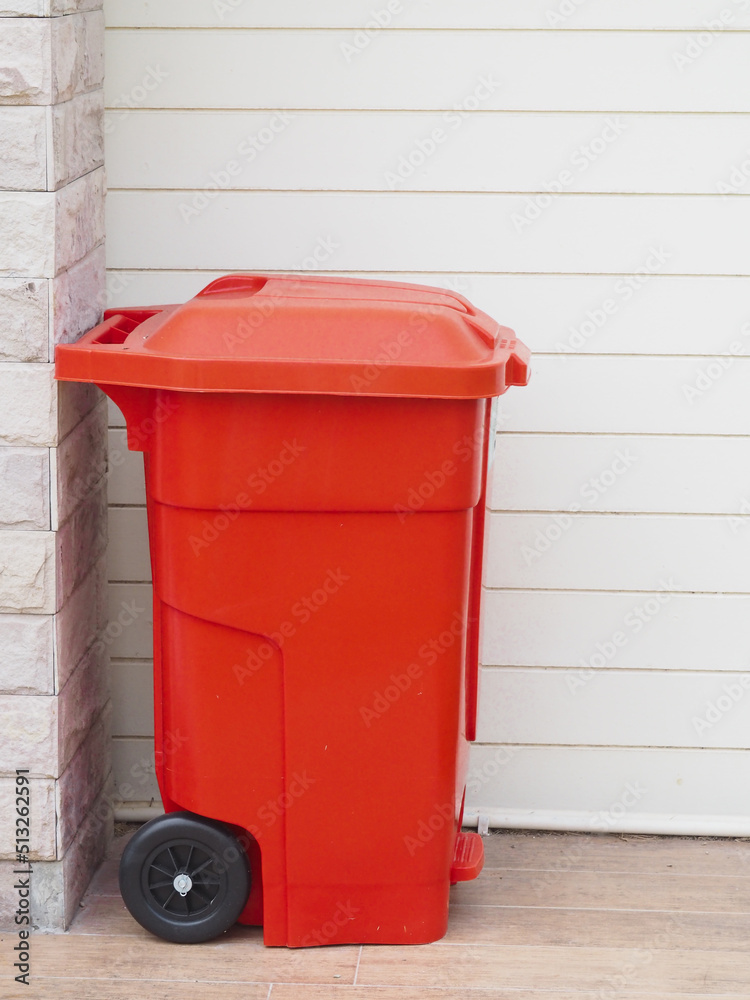 red trash can dangerous trash seperate garbage red trash can dangerous trash seperate garbage
