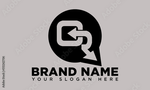 QR letter logo. Q letter logo. R logo. QR letter with target logo for business.