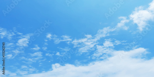 Abstract shinny clouds on the blue sky, Cloudy natural summer sky background with tiny clouds for wallpaper, cover, card, decoration and design.