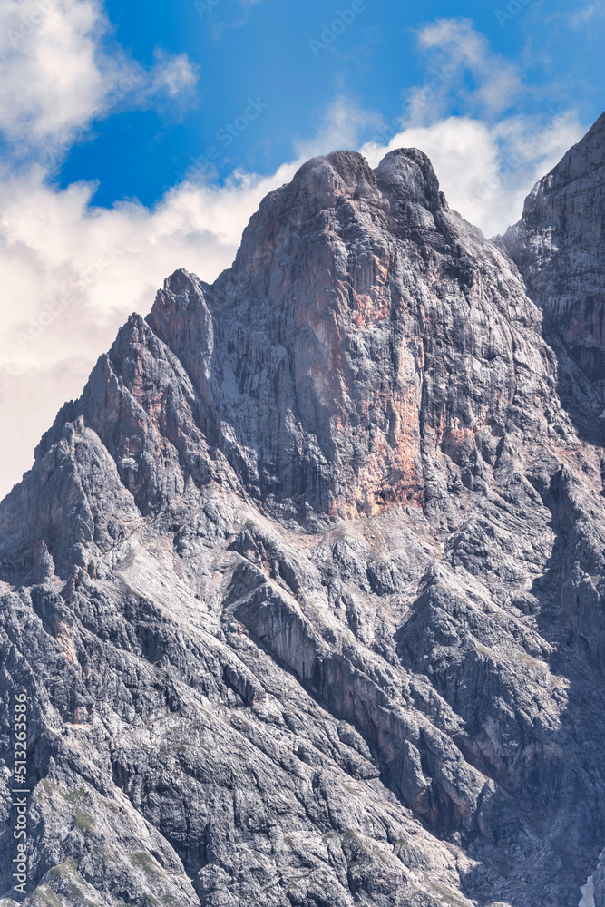 Beautiful summer landscape with dramatic clouds in the sky over impressive mountains - Hochkönig Austria