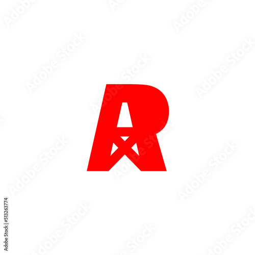 R initial oil resource icon logo vector