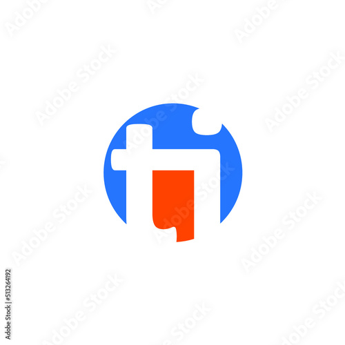 ti person icon letter alphabet logo vector