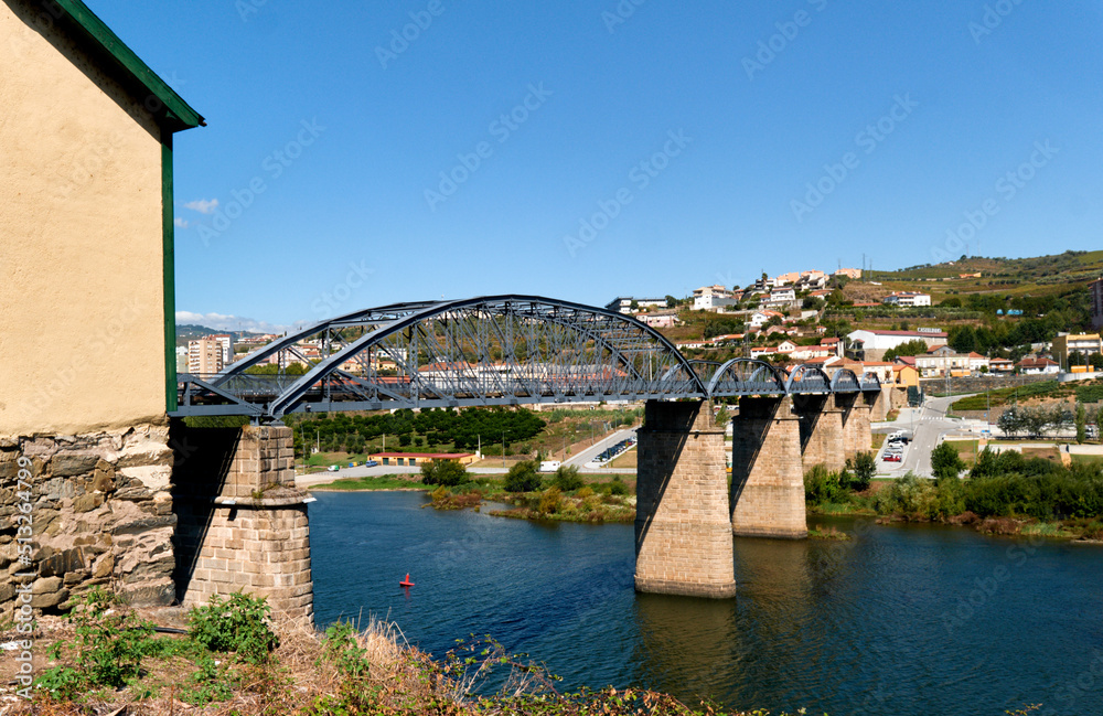 Fototapeta premium Bridges over Douro river in Peso da Regua, Portugal