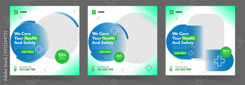 Healthcare and Medical social media post web banner template