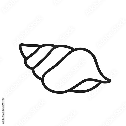 conch shell line icon. summer, sea and ocean symbol. isolated vector image