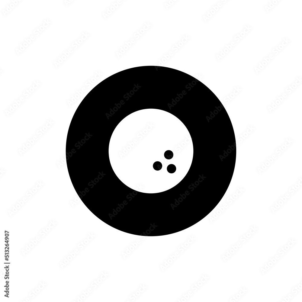 Fototapeta premium Bowling ball icon in black round