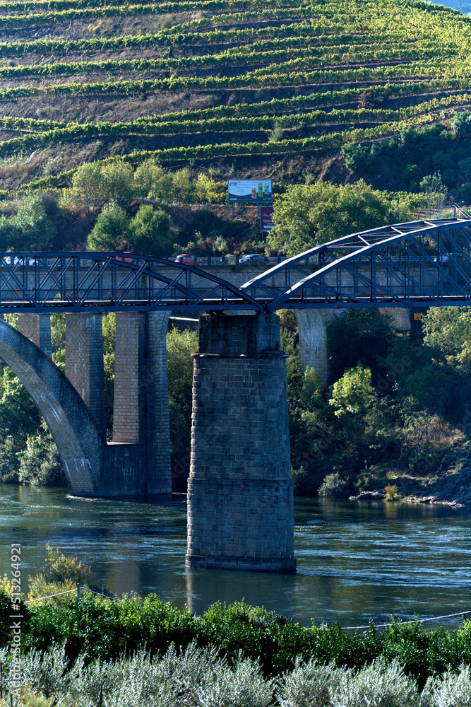 Fototapeta premium Bridges over Douro river in Peso da Regua, Portugal