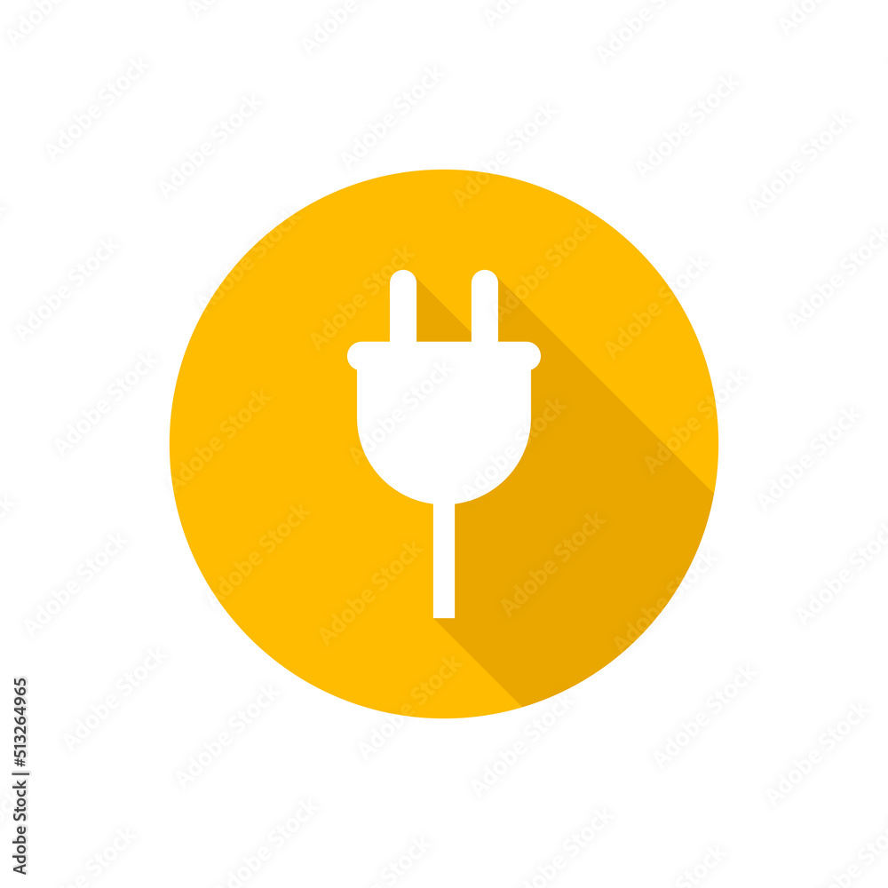Plug flat icon with shadow