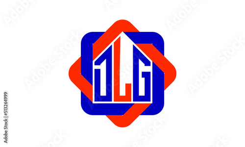 DLG three letter real estate logo with home icon logo design vector template | construction logo | housing logo | engineering logo | initial letter logo | minimalist logo | property logo |