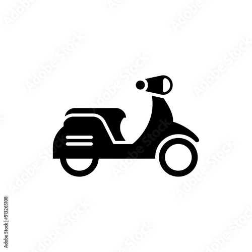 Motorcycle Icon Isolated on White Artboard