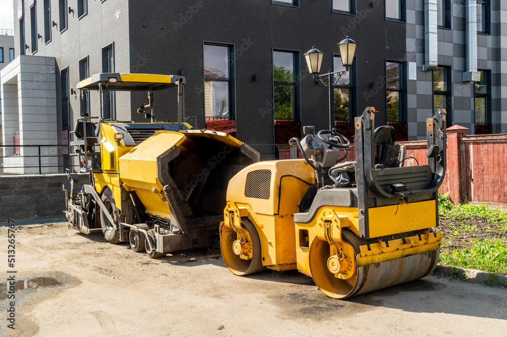 road machinery on the construction site