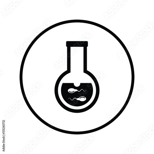 Sperm, retort, chemistry icon. Black vector graphics. photo