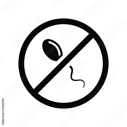 Spermicide, preserve, sperm icon. Black vector graphics.