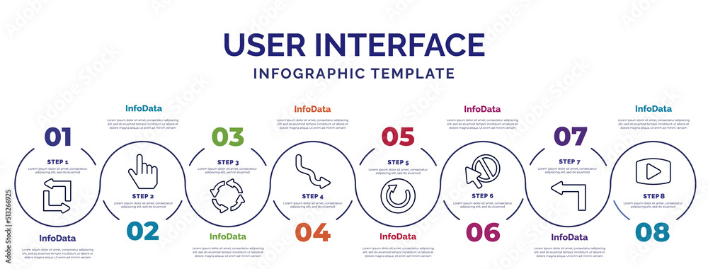 Vetor de infographic template with icons and 8 options or steps ...