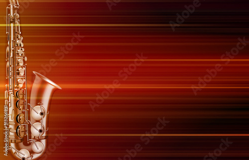 abstract blurred music background with saxophone