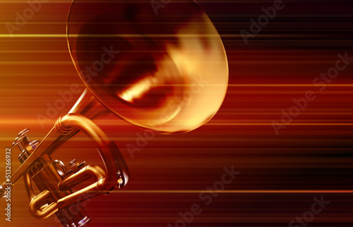 abstract blurred music background with trumpet