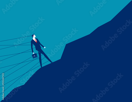 Obstacles for success. Business endeavor vector illustration