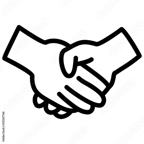 handdrawn shake hands icon