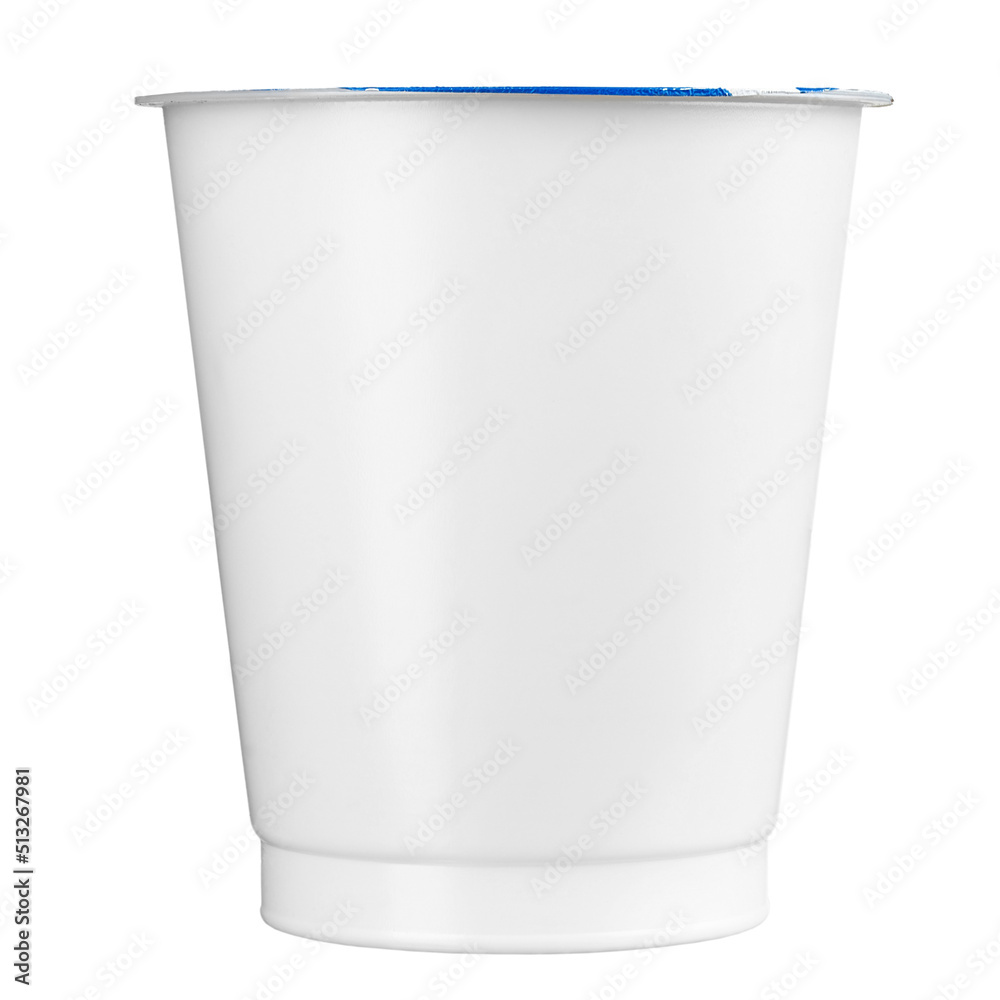 Plastic yogurt container with peel off lid. Yoghurt packaging cup with foil cover, template. Dairy product blank white package, mock-up. Plastic yogurt container with peel off lid. Yoghurt packaging cup with foil cover, template. Dairy product blank white package, mock-up.