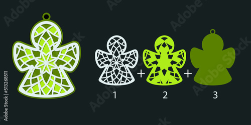 Multi-layer Christmas decoration ANGEL. Paper craft